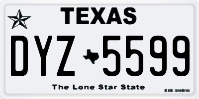 TX license plate DYZ5599