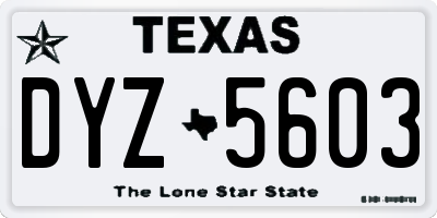 TX license plate DYZ5603