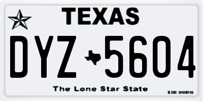 TX license plate DYZ5604
