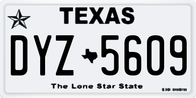 TX license plate DYZ5609