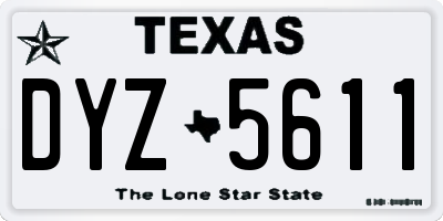 TX license plate DYZ5611