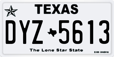TX license plate DYZ5613