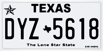 TX license plate DYZ5618