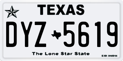 TX license plate DYZ5619