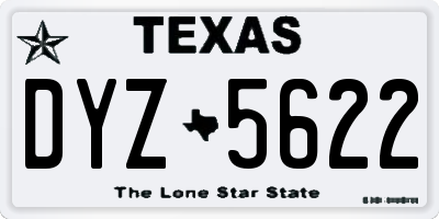 TX license plate DYZ5622