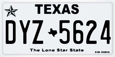 TX license plate DYZ5624