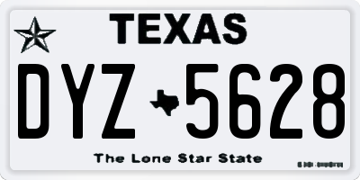 TX license plate DYZ5628