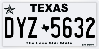 TX license plate DYZ5632