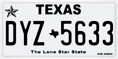 TX license plate DYZ5633