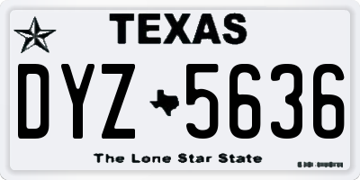 TX license plate DYZ5636