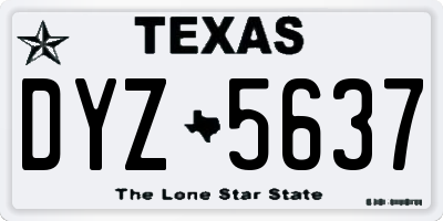 TX license plate DYZ5637