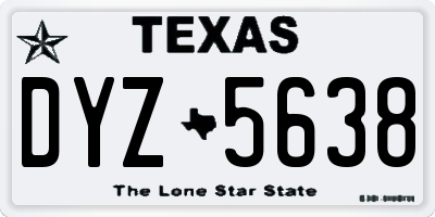 TX license plate DYZ5638