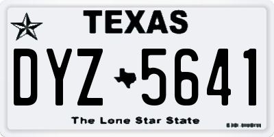 TX license plate DYZ5641