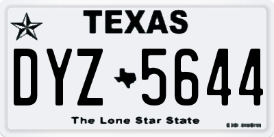 TX license plate DYZ5644