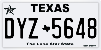 TX license plate DYZ5648