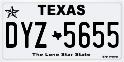 TX license plate DYZ5655
