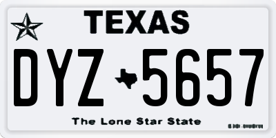 TX license plate DYZ5657
