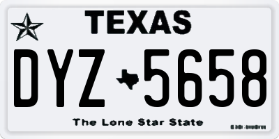 TX license plate DYZ5658