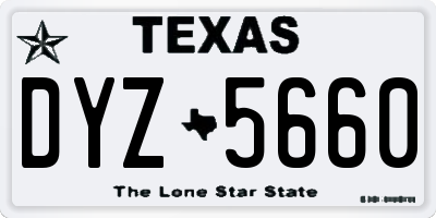 TX license plate DYZ5660