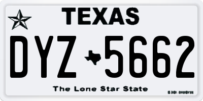 TX license plate DYZ5662