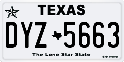 TX license plate DYZ5663
