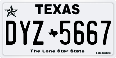 TX license plate DYZ5667