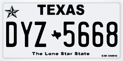 TX license plate DYZ5668
