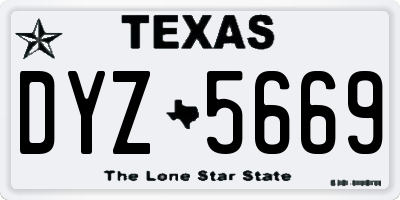 TX license plate DYZ5669