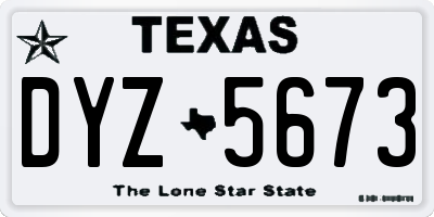 TX license plate DYZ5673