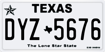 TX license plate DYZ5676