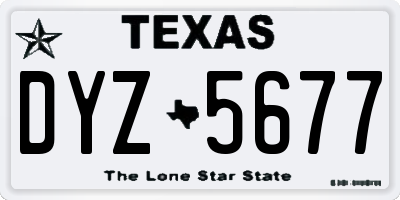 TX license plate DYZ5677