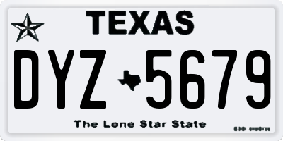 TX license plate DYZ5679