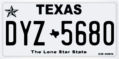TX license plate DYZ5680