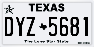 TX license plate DYZ5681