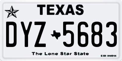 TX license plate DYZ5683