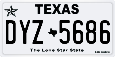 TX license plate DYZ5686