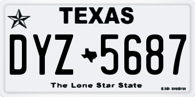 TX license plate DYZ5687