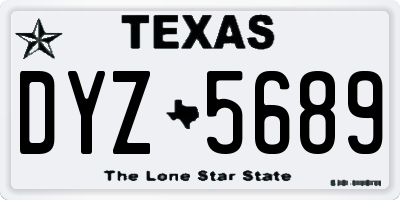TX license plate DYZ5689