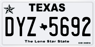 TX license plate DYZ5692