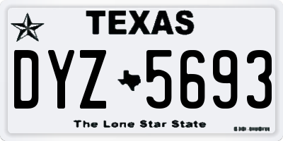 TX license plate DYZ5693