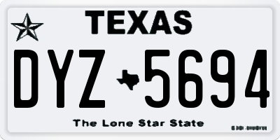TX license plate DYZ5694