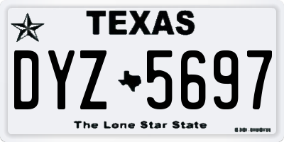 TX license plate DYZ5697