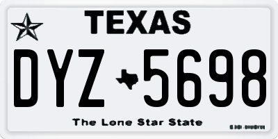 TX license plate DYZ5698