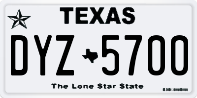 TX license plate DYZ5700