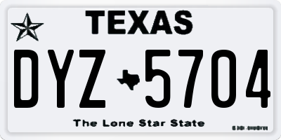 TX license plate DYZ5704