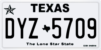 TX license plate DYZ5709