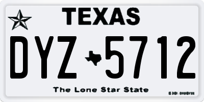 TX license plate DYZ5712