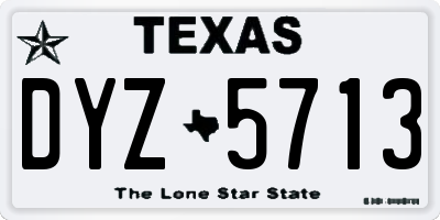 TX license plate DYZ5713
