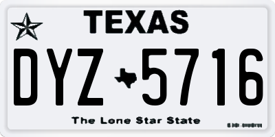 TX license plate DYZ5716