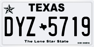 TX license plate DYZ5719